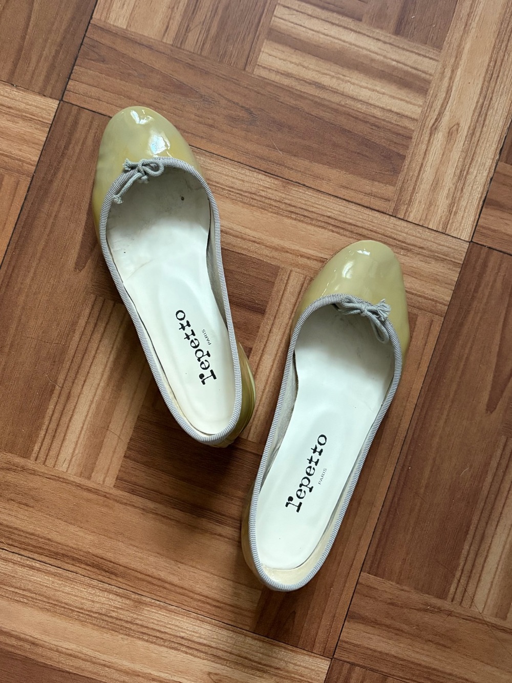 Repetto Women’s Green/gray Patent Ballet Flats